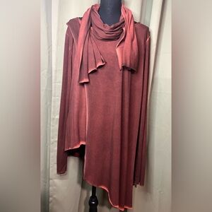 Barabara Speer Oversized Lagenlook Advant-Garde Blouse with Scarf